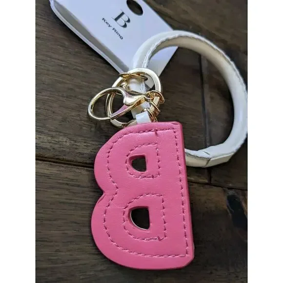 Time & Tru Womens Initial Alphabet B Charm Keychain Keyring Bangle Bracelet New - Picture 3 of 4